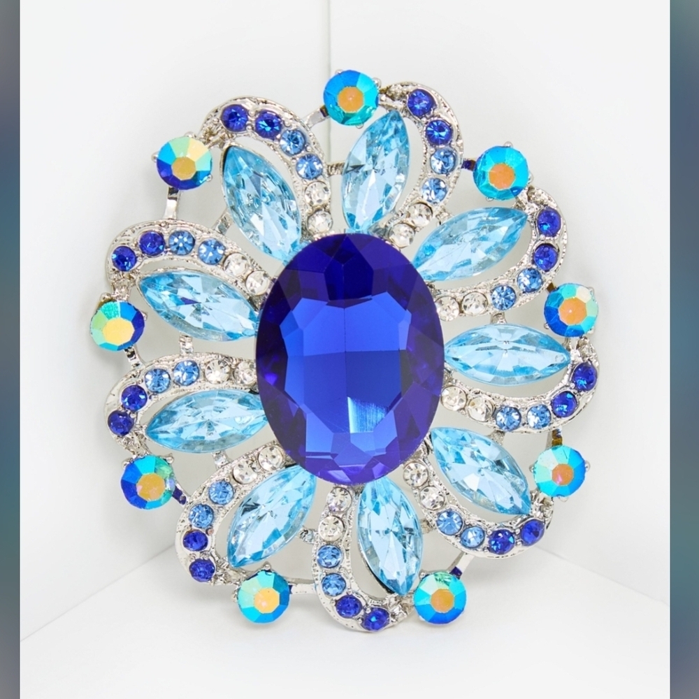 💙Elegant Blue and Silver Brooch💙NWT